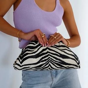 BILLINI Chicago Zebra Clutch Dumpling Bottega Bag
